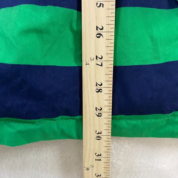 Tommy Hilfiger Belted Rain Trench Coat Jacket Green Blue Color Block Striped - Picture 9 of 10